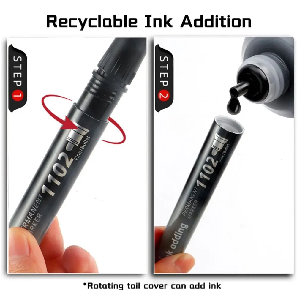 

12 шт./компл., 3 мм, перманентный маркер, водостойкий тонкий художественный маркер, большая емкость, черный, синий, красный, зеленый чернила