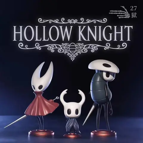 ชุดฟิกเกอร์อนิเมะ Hollow Knight 3 ชิ้น ฟิกเกอร์เกมอนิเมะ โมเดลฟิกเกอร์แอคชั่น วัสดุ PVC ของตกแต่ง ของสะสม ของเล่น