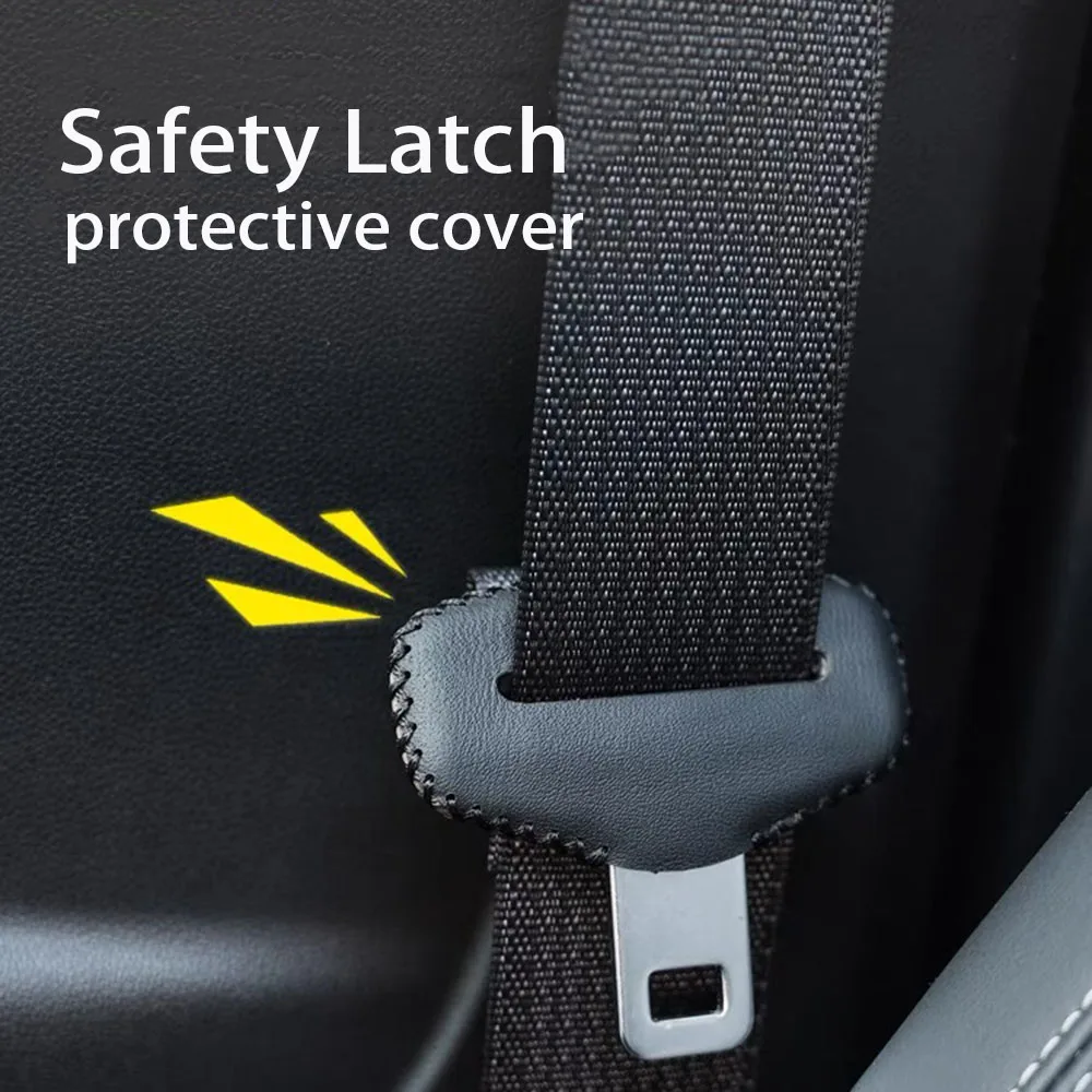 1PCS Universal Car Seat Belt Buckle Cover Protector Anti-collision Case PU Leather Protection Wear Car Interior Accessories image 5