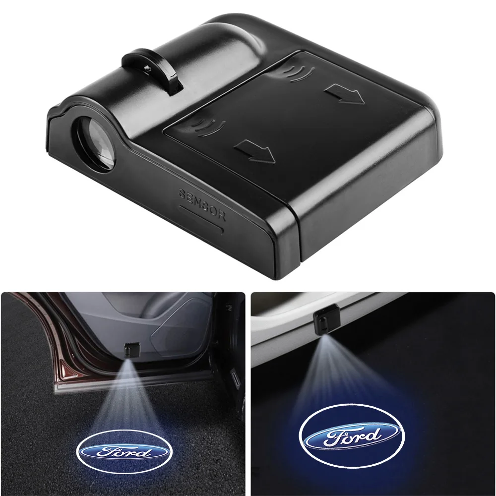 1/2/4Pc Car LED Door Projector Lamp Laser HD Welcome Courtesy Light Decor For Ford Escape ST Mondeo Taurus Fusion Mustang Focus 