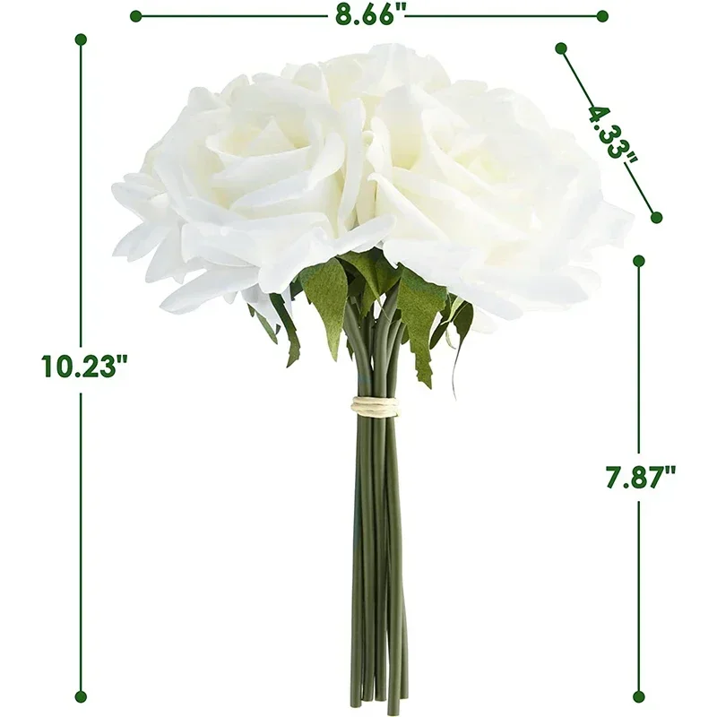 10pcs Artificial Roses Flowers Faux Latex Rose Artificial Real Touch Fake Rose Decoration for Wedding
