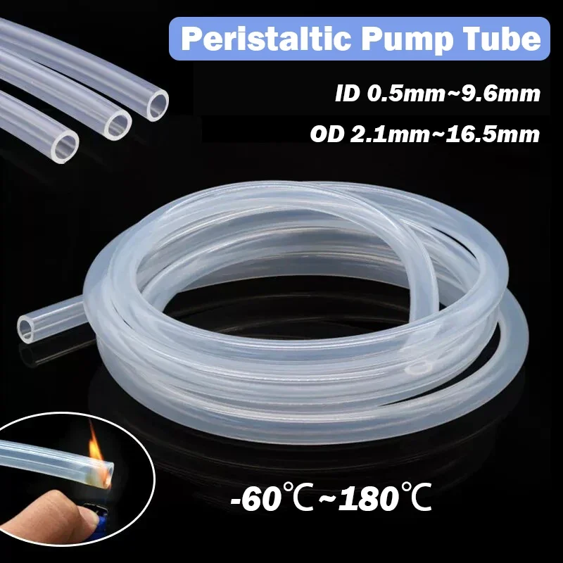 

1/2/5Metre Transparent Silicone Tube 0.5mm - 9.6mm ID 2.1mm - 16.5mm OD Food Safe High Temp Beer Milk Hose Pipes