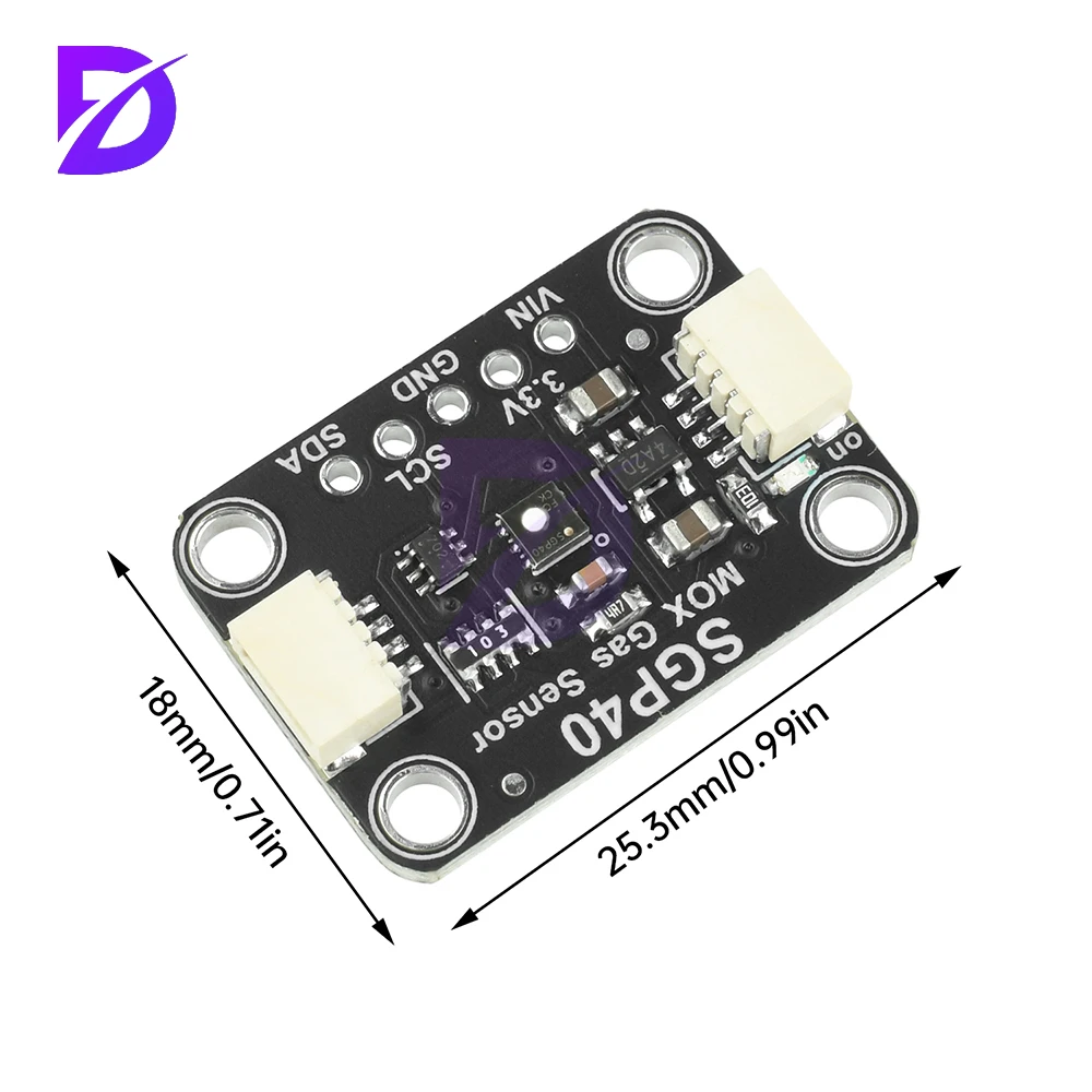 وحدة استشعار جودة الهواء SGP40/SGP41، وحدة استشعار Voc الرقمية، مستشعر بيئة الغاز المزدوج المتوافق مع STEMMA QT/Qwiic
