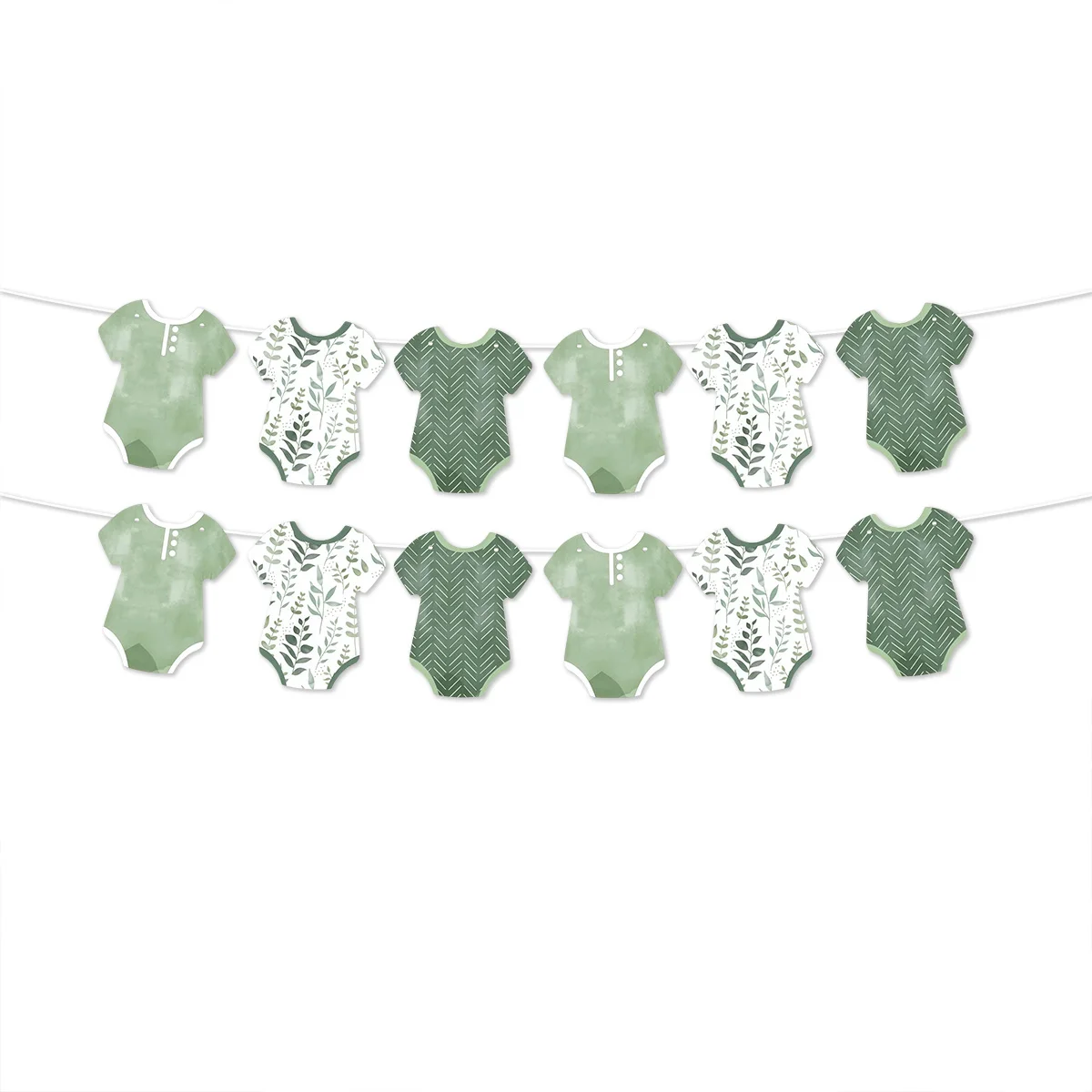 Happiness Boho Botanical Baby Garland Banner Greenery Baby Bodysuits Baby Shower Gender Reveal  Baptismal Party Decorations - view 6