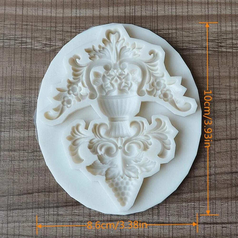 Lovely Grape Relief Lace Silicone Fondant Molds Wedding Cake Decorating Tools, Cake Molds For Baking Chocolate Resin Molds