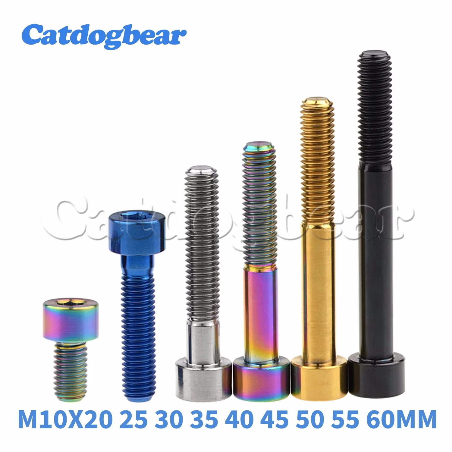 

Catdogbear 4PCS M8x15/20/25/30/35/40/45/50/60/70mm Titanium Ti Bolt DIN912 Hexagon Allen Screws Motorcycle Fastener