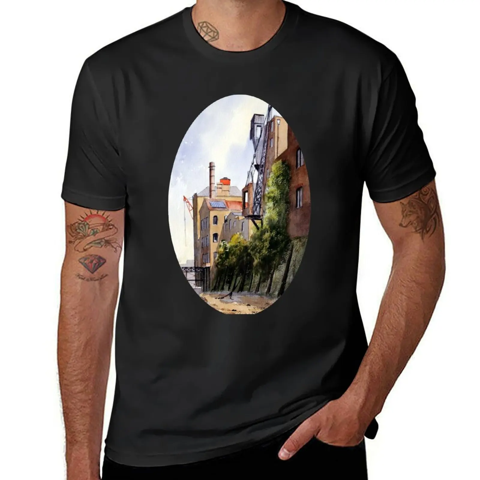 The Old Docks Rotherhithe London T-Shirt for a boy heavyweights summer top anime t shirt men