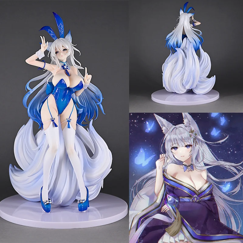 Figurka Azur Lane Shinano Bunny Girl GK 28cm Model PVC Anime Kolekcjonerska Shinano Ryuuketsu ‌   Model Biurko Dekoracja Zabawki Prezent