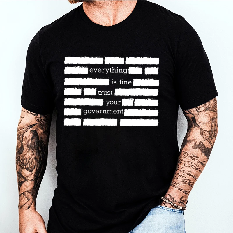 T-Shirt für Herren Sommer Mode 'Alles ist in Ordnung' 'Vertraue auf Deinen Regierungspartner' Meme-Shirts 2026 Kurzarm Herren T-Shirt Erwachsenen-Humor Oberteile