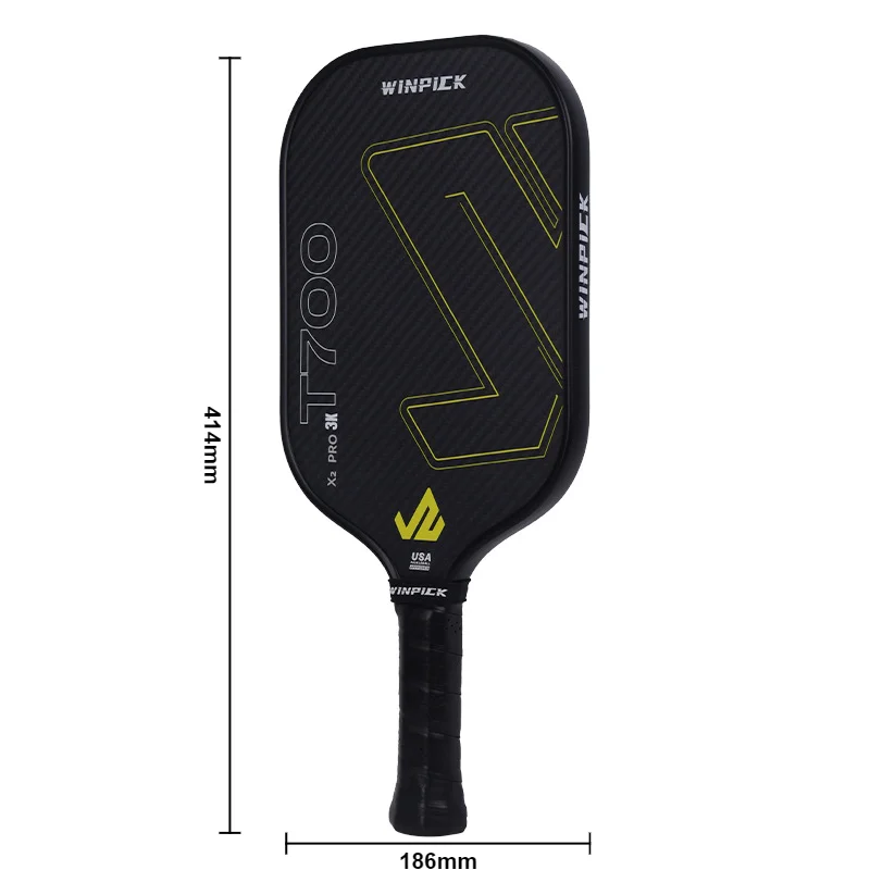 T700 Carbon Fiber Pickleball Paddles Control Power Pickleballs Spin Textured Surface Ergonomic Grip Padelracket Professional