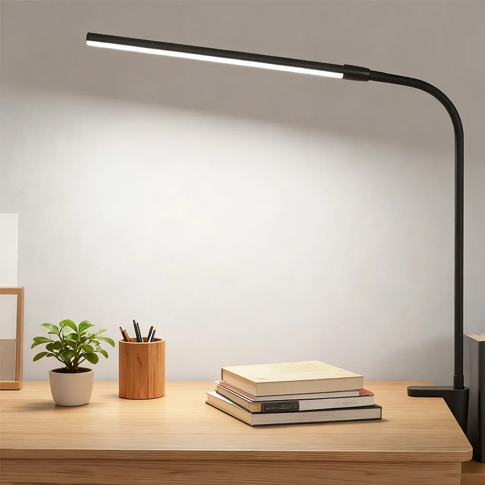 

Светодиодная настольная лампа-прищепка с USB, регулируемая яркость, 3 режима, 10 уровней яркости, гибкий штатив, для чтения и работы, архитектурная лампа