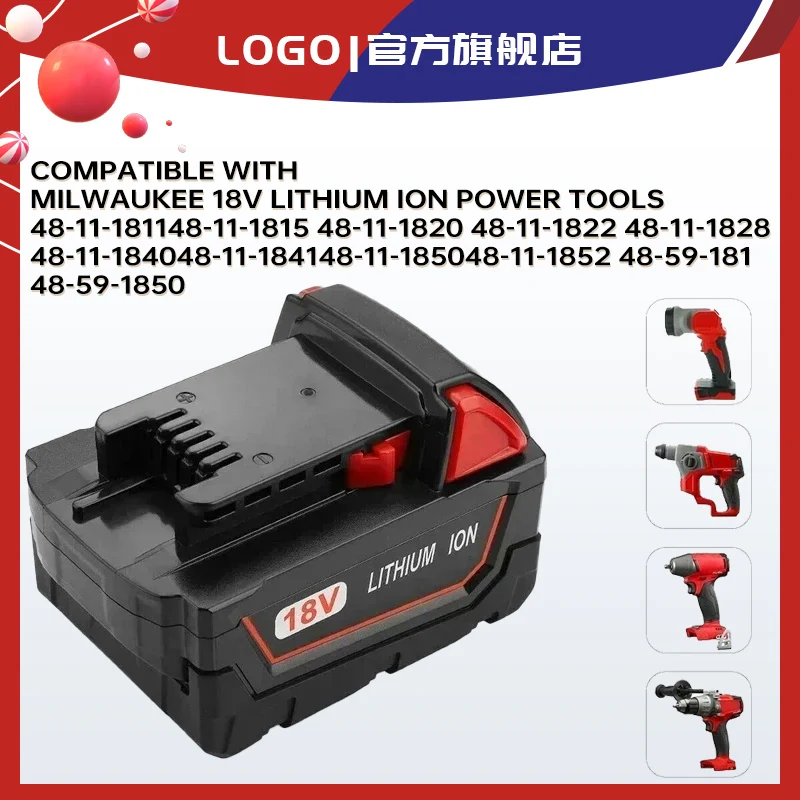 

9.0Ah 18V Battery for Milwaukee M18 M18B6 XC Li-Ion 48-11-1860 48-11-1852 or Charger 48-11-1850 48-11-1840 Cordless Power Tools