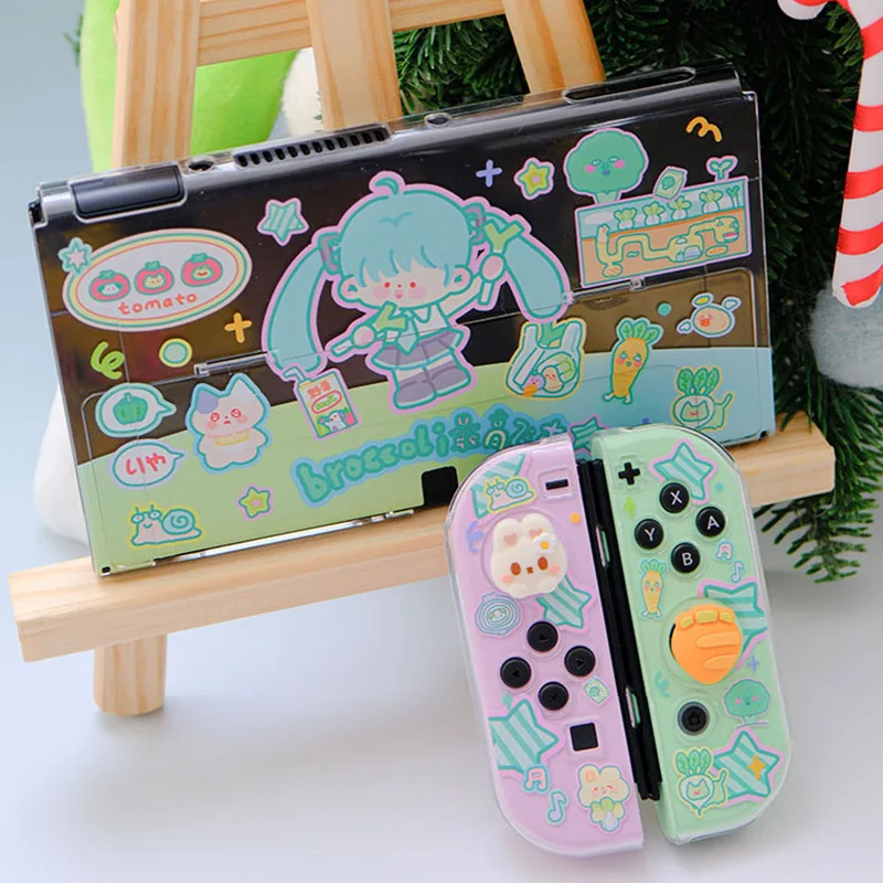 Nintendo switch oled case MIKU clear console split case cute rabbit rocker cap for switch oled case switch NS case