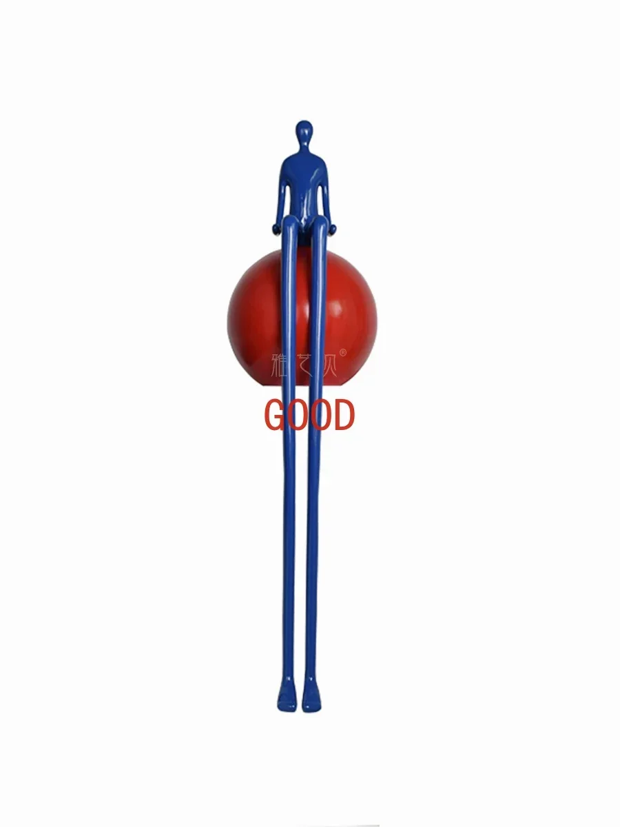 

Floor-to-Ceiling Abstract Long-Legged Figure Sculpture TV Cabinet Ornament for Hotel Lobby