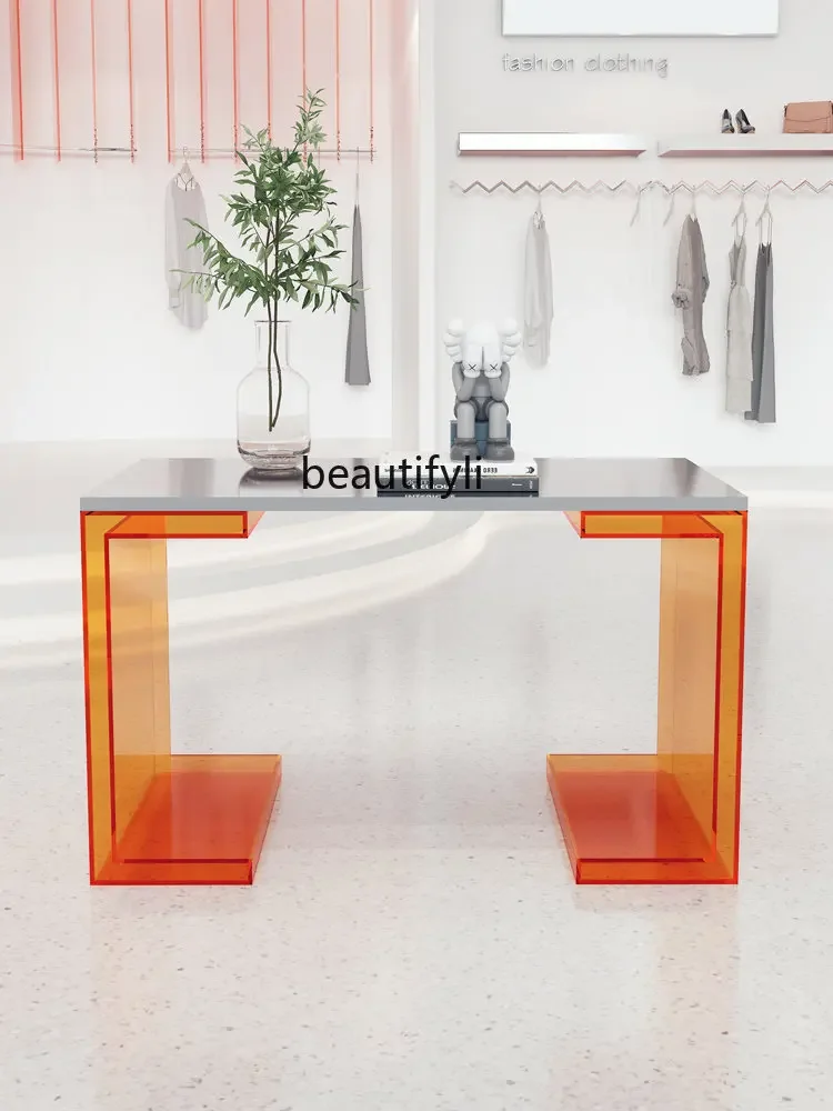 xz1yj Clothing Store Zhongdao Display Stand Acrylic Transparent Display Stand Table-Console Display Rack