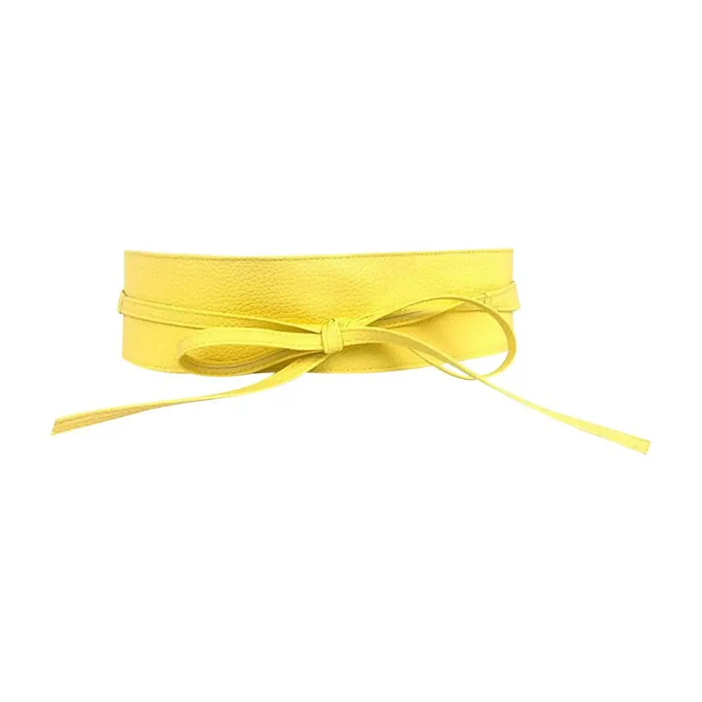 Fashion Simple Wrap Bowknot Corset Waistband Wide Waist Band Ladies Dress Cummerbands Leather Belt