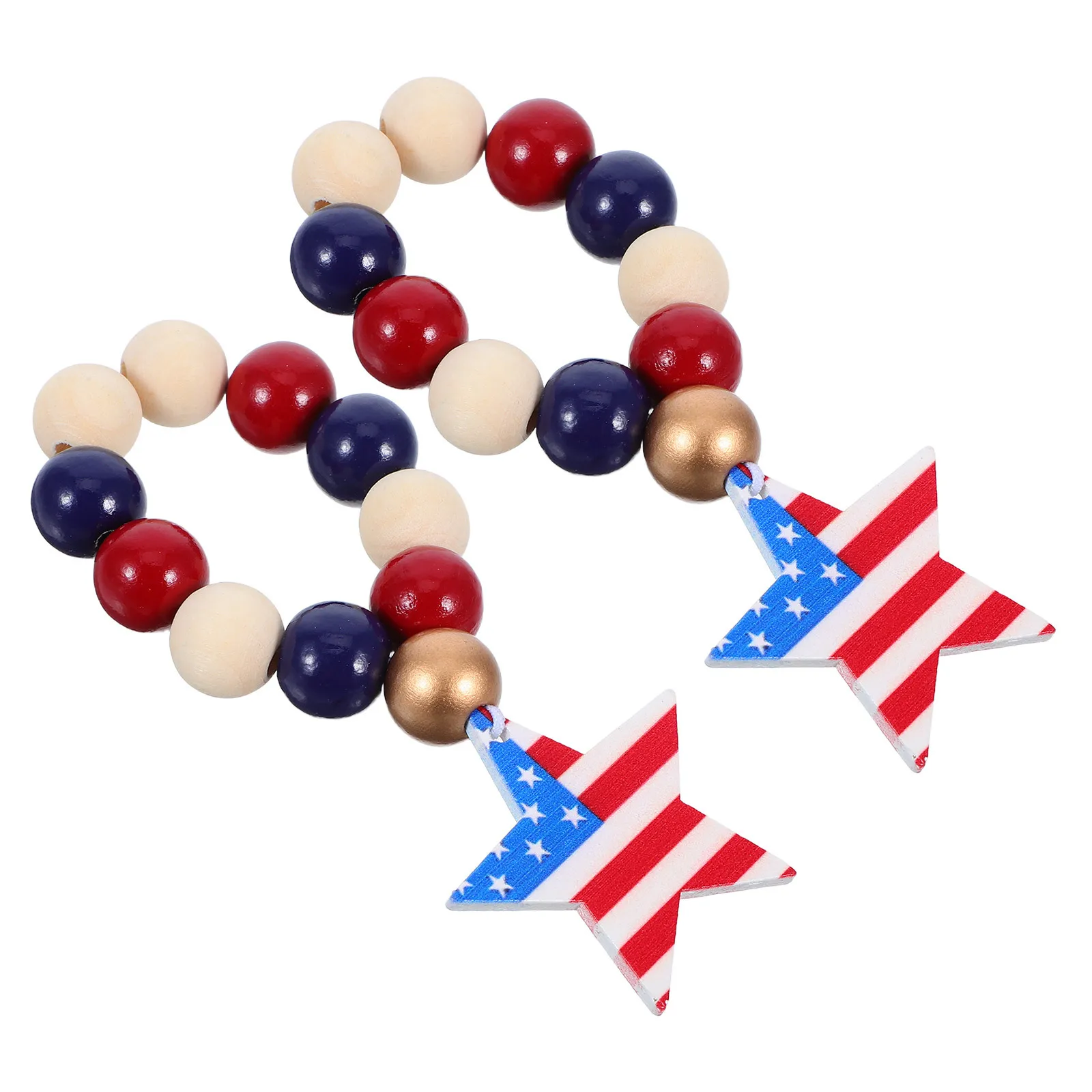 

2Pcs Rustic Wooden Bead Napkin Rings Star Pattern Serviette Holders for Holiday Parties Rustic Farmhouse Napkin Rings