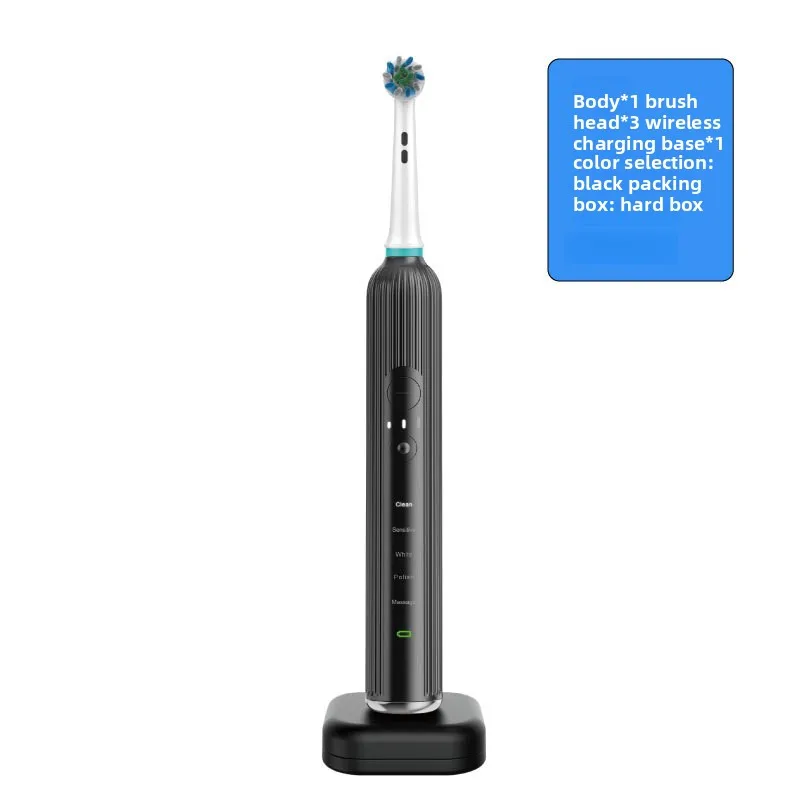 فرشاة أسنان كهربائية دوارة مع اهتزاز صوتي، تنظيف متعدد الأوضاع، العناية بالأسنان، شحن لاسلكي مريح #5