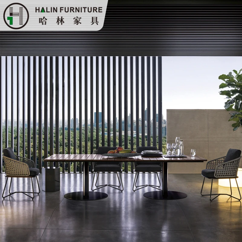 Nordic Leisure Courtyard Garden Balcony Rattan Outdoor Table And Chair Combination Furniture Three-Piece Set Five-