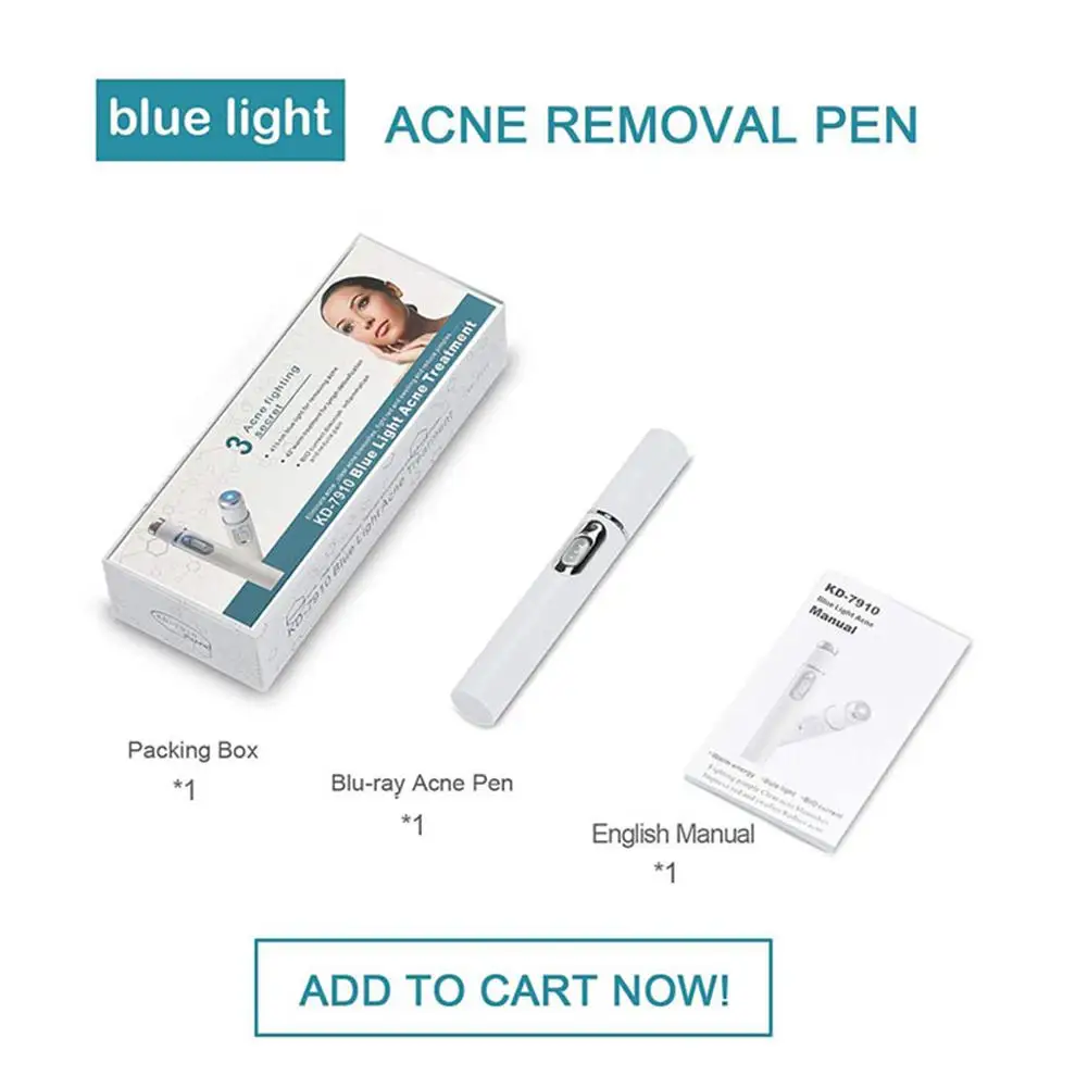 Blue Light Acne Removal Pen Eye Massager elimina le borse sotto gli occhi Fade occhiaie Eye Massage Stick Face Beauty Tool cura della pelle