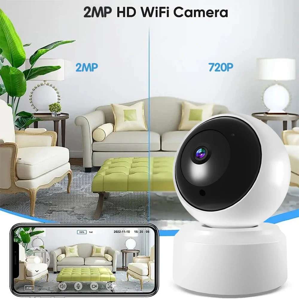 Smart Home Security Camera 108P Baby Monitor 2MP HD Ultra-clear IP Night Vision Voice Intercom AI Smart Home