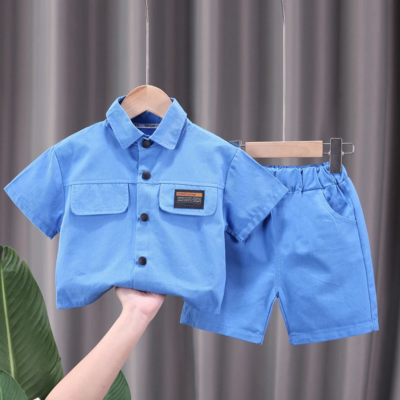 Kinderen Jongens Shirt Shorts 2 stks/sets Nieuwe Zomer Babykleertjes Pak Baby Outfits Peuter Casual Katoenen Kostuum Kids Trainingspakken