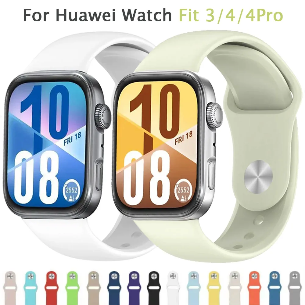 Original Silicone Strap For Huawei Watch Fit 3/4/4 Pro Soft Lightweight Sports Wristband For Huawei Watch Fit 3-4 Belt Watchband