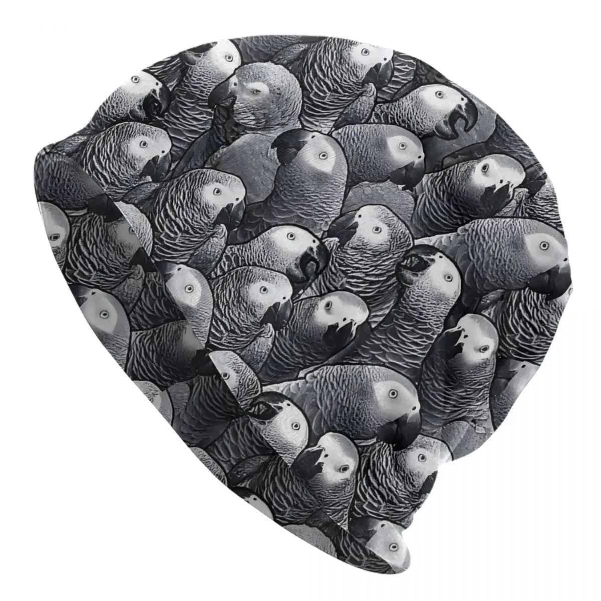 African Grey Parrot Unisex Bonnet Thin Hip Hop Hats Double Layer Hat Breathable Caps