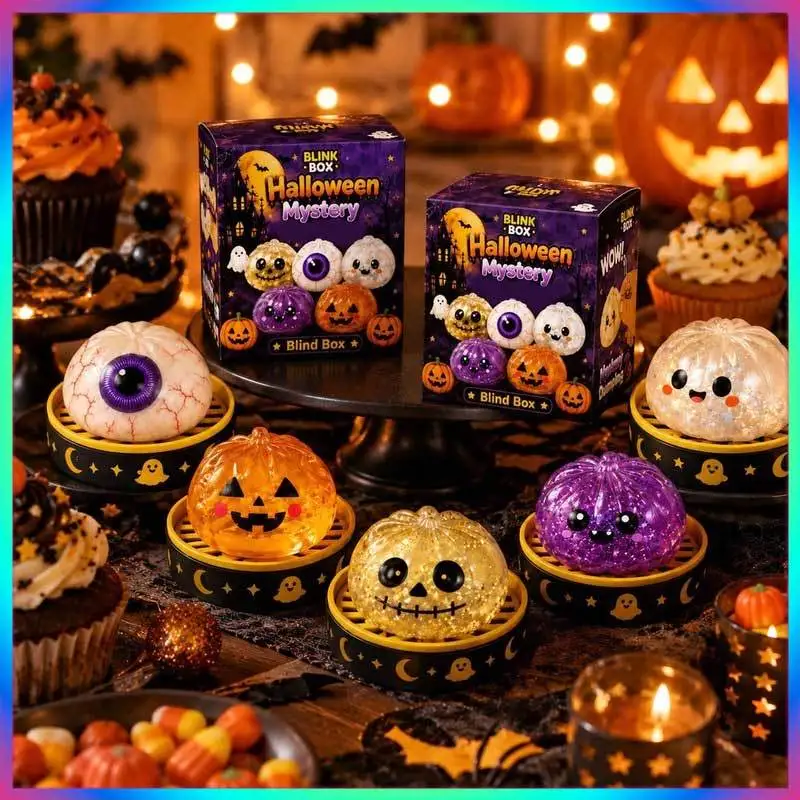 Pinch Toy New Kneading Music Halloween Gift Horror Dumplings Kneading Music Bun Shaped Gift Box Set Rebound Toy