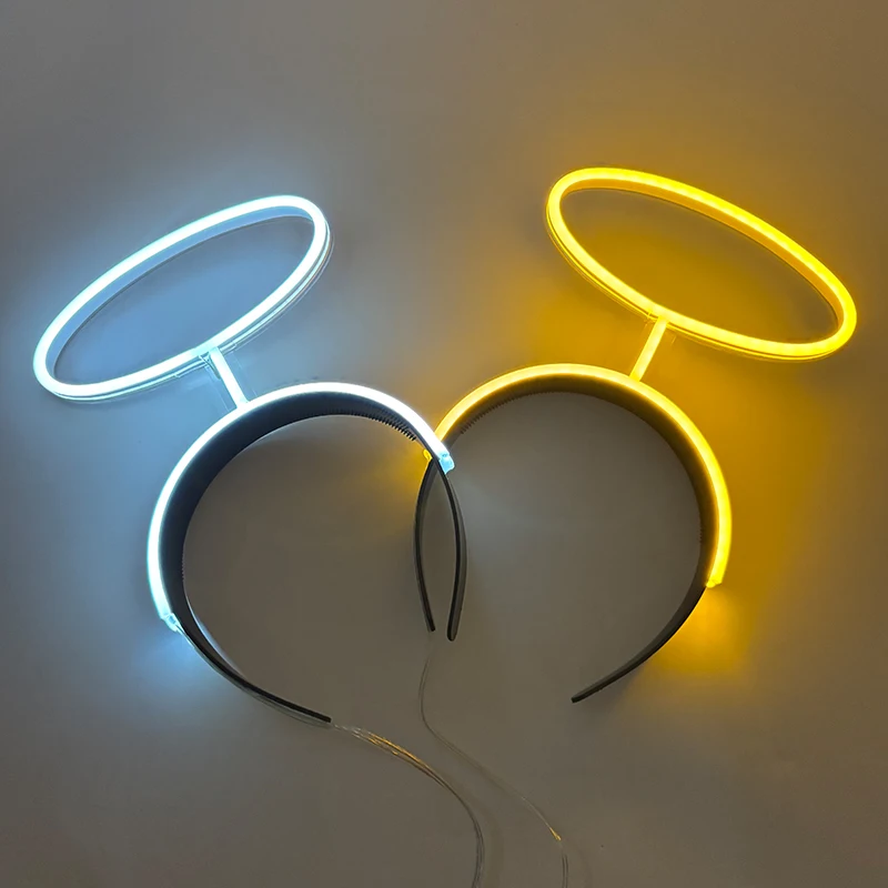 New Light Up Angel Headband Glowing LED Cupid Hairband For Girl Women Luminous Halo Headband Cosplay Headwear