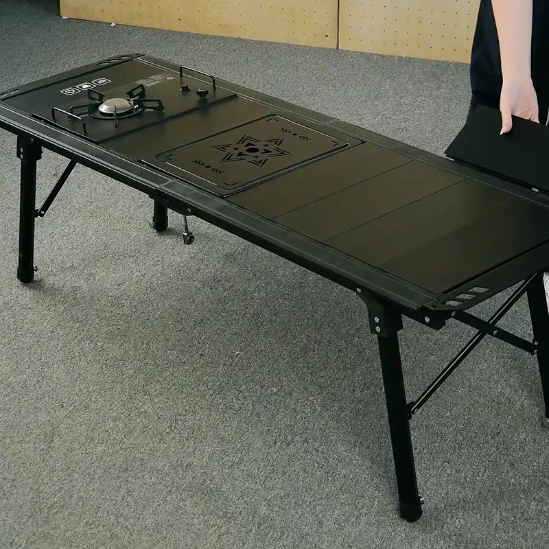 Lightweight Aluminum Alloy Portable Modern Outdoor Tactical Foldable Camping Picnic Tea Table Adjustable Furniture Rectangular
