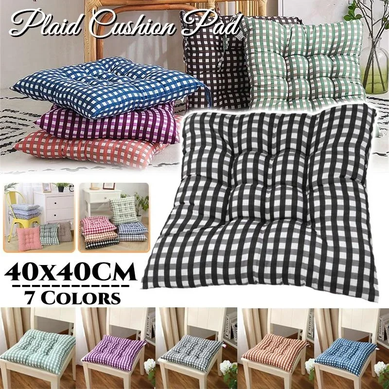 Square Plaid Chair Soft Pad Thicker Seat Cushion For Dining Patio Home Office Indoor Outdoor Garden Sofa Buttock Cushion Cushion