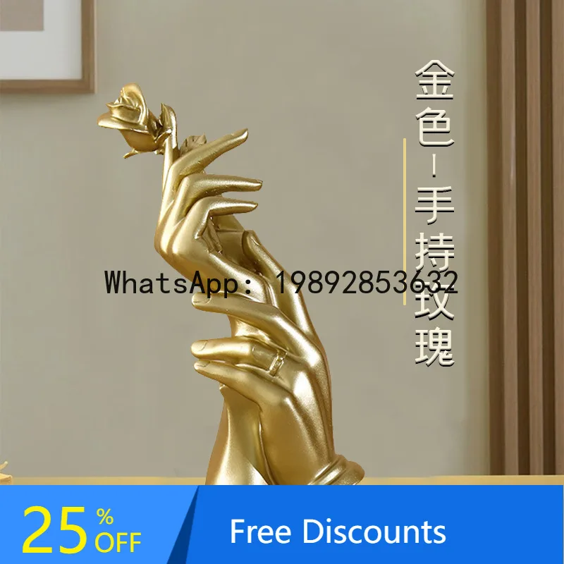 

ZK Nordic Light Luxury Handheld Rose Resin Craft Home Decoration Ornament