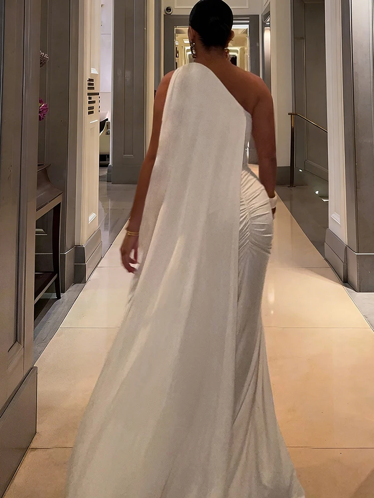 Vestido con cuello sesgado para mujer, lazo sin mangas de cintura alta, decoración de medianoche, fiesta de graduación elegante