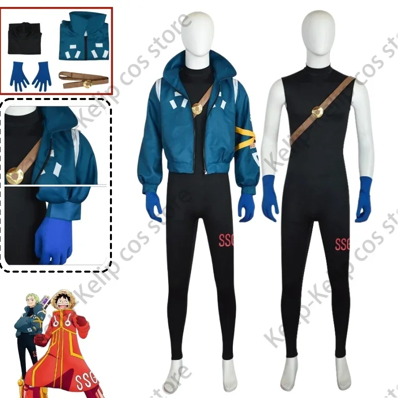 Egg Head Roronoa Cosplay Zoro Fantasie Handschoenen Pruik Anime Een Cosplay Stuk Kostuum Vermomming Volwassen Mannen Rolspel Fantasia Outfits