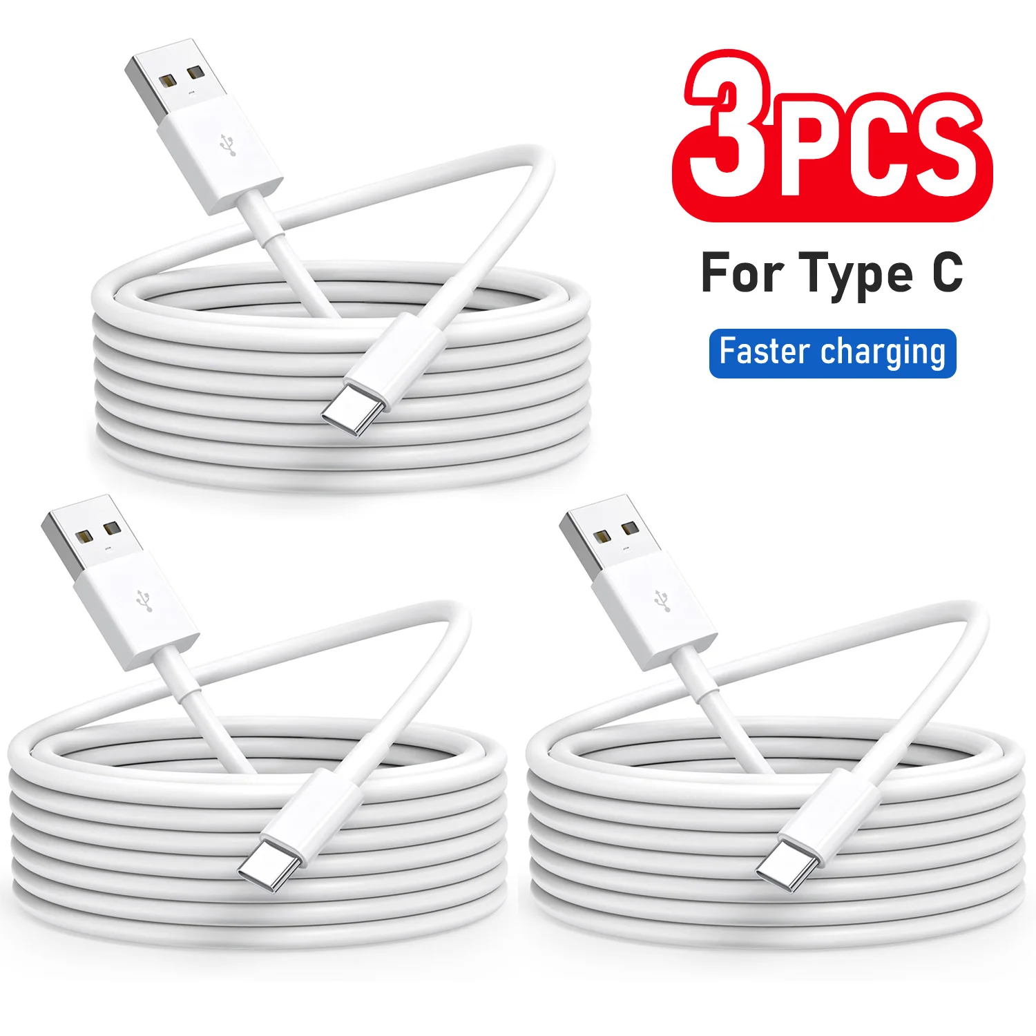 USB A إلى نوع C كابل شاحن سريع سلك خط الهاتف المحمول آيفون 17 16 15 برو ماكس هواوي IQoo ممن لهم شاحن سريع USB C كابل