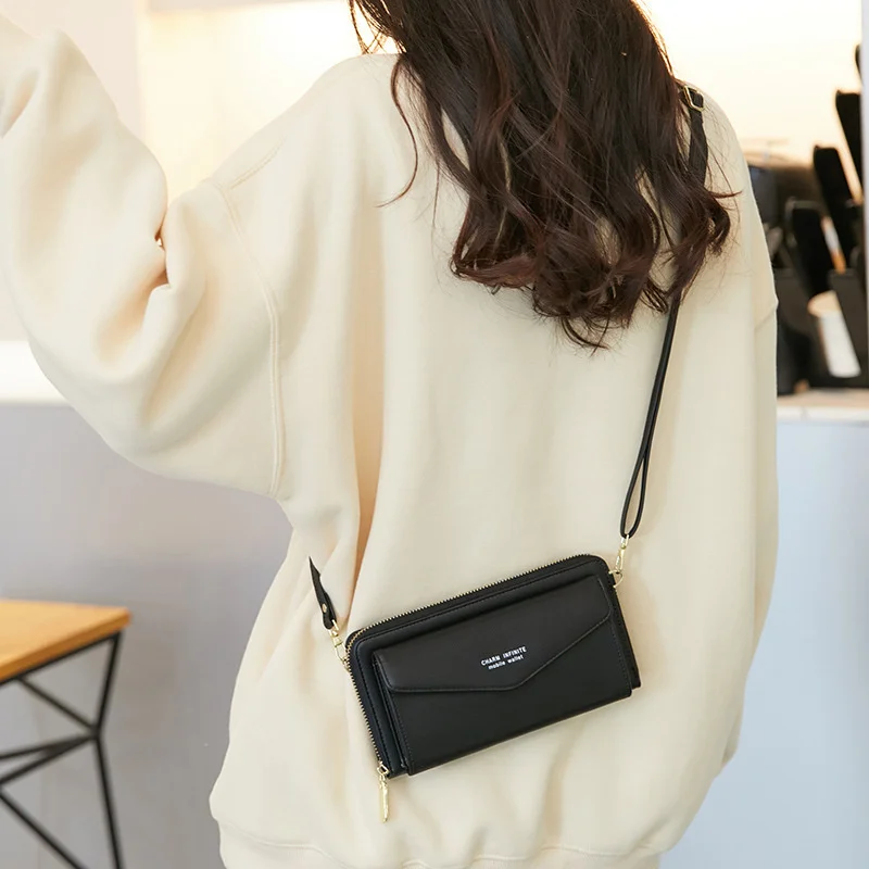 Women Handbags Female Leather Shoulder Bags Multi Functional Large Capacity Crossbody Bags Touch Screen Phone Bag