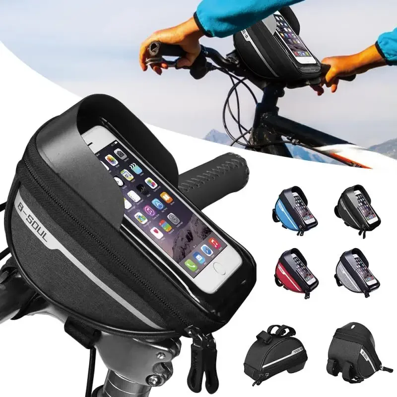 

Bicycle Bag Touch Screen Cycling Bag Waterproof Top Front Tube Frame MTB Road Case Touchscreen Cycling Bike Bag Bike Accessories