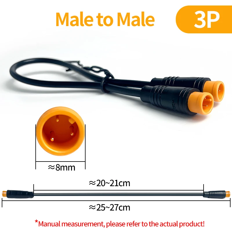 4/10Pcs M8 2 3 4 5 6 Pin Elektrische Fahrrad Butt Joint Stecker Wasserdicht für Ebike display Kabel 25cm Weiblich Männlich Optional Stecker