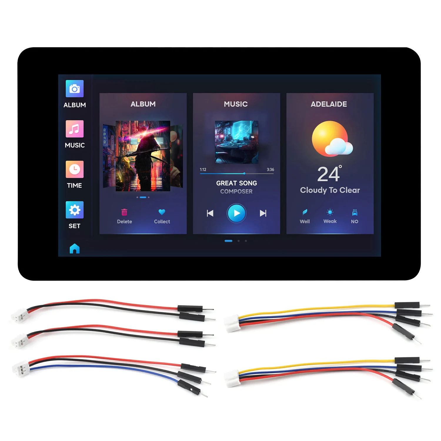 Waveshare ESP32-S3-Touch-LCD-7-дюймовый емкостный сенсорный дисплей, макетная плата ESP32 с 5-точечным сенсорным экраном, 32-битный двухъядерный LX7