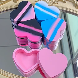 10pcs Pink Heart Silicone Jar Oil Jars Girly Gift Storage Case Nail Foil Lipstick Makeup Cream Box