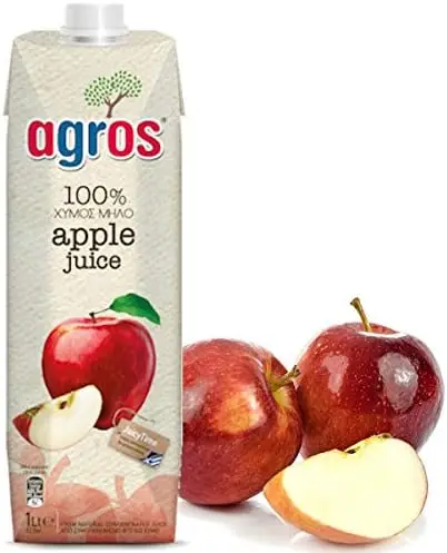 agros ギリシャ産 りんごジュース 無添加 紙パック 業務用 まとめ買い 濃縮還元 1000ミリリットル (x 12)