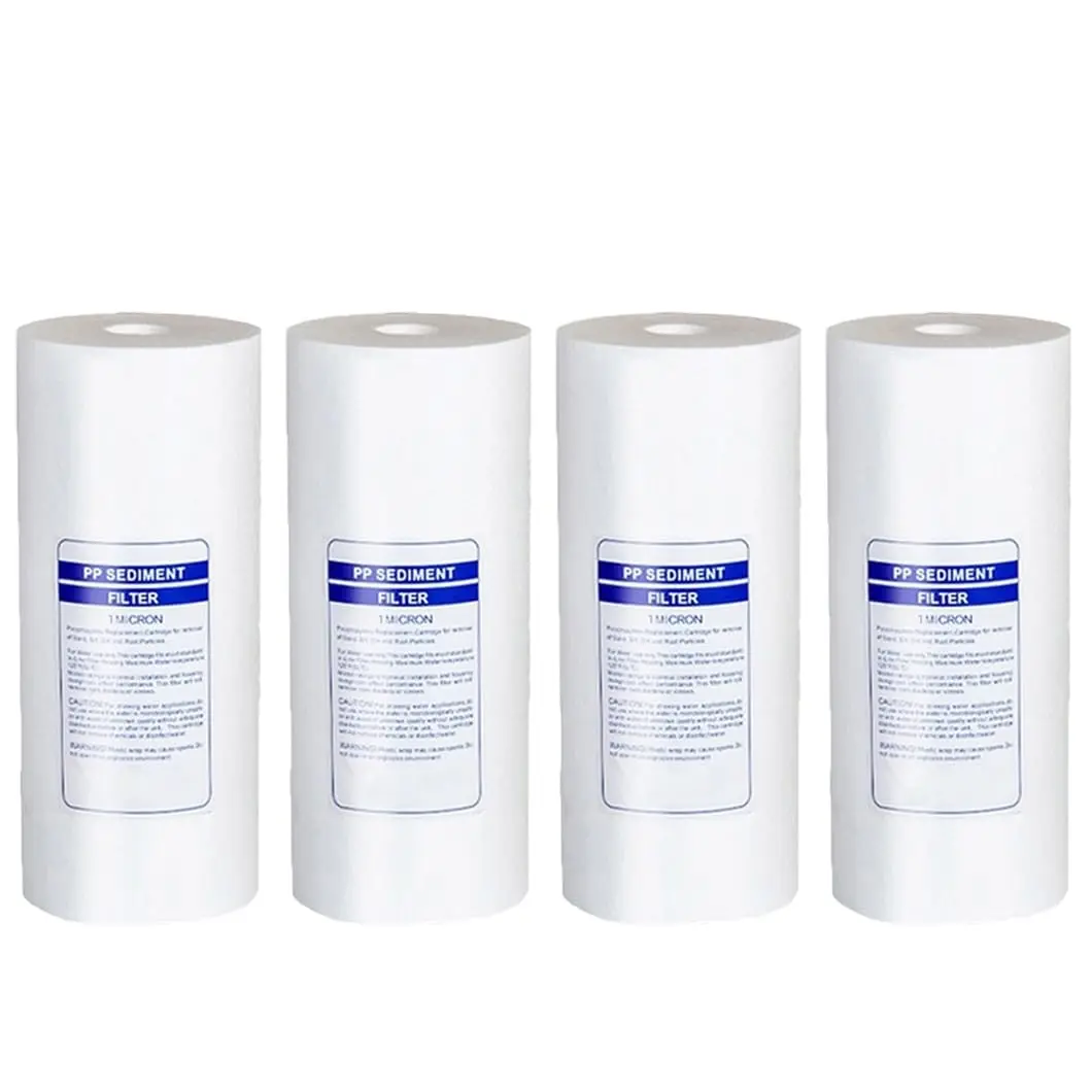 

4-Pack 10x4.3" 1 Micron Meltblown PP Sediment Filter Cartridge, Universal Replacement for Whole House & Well Water System
