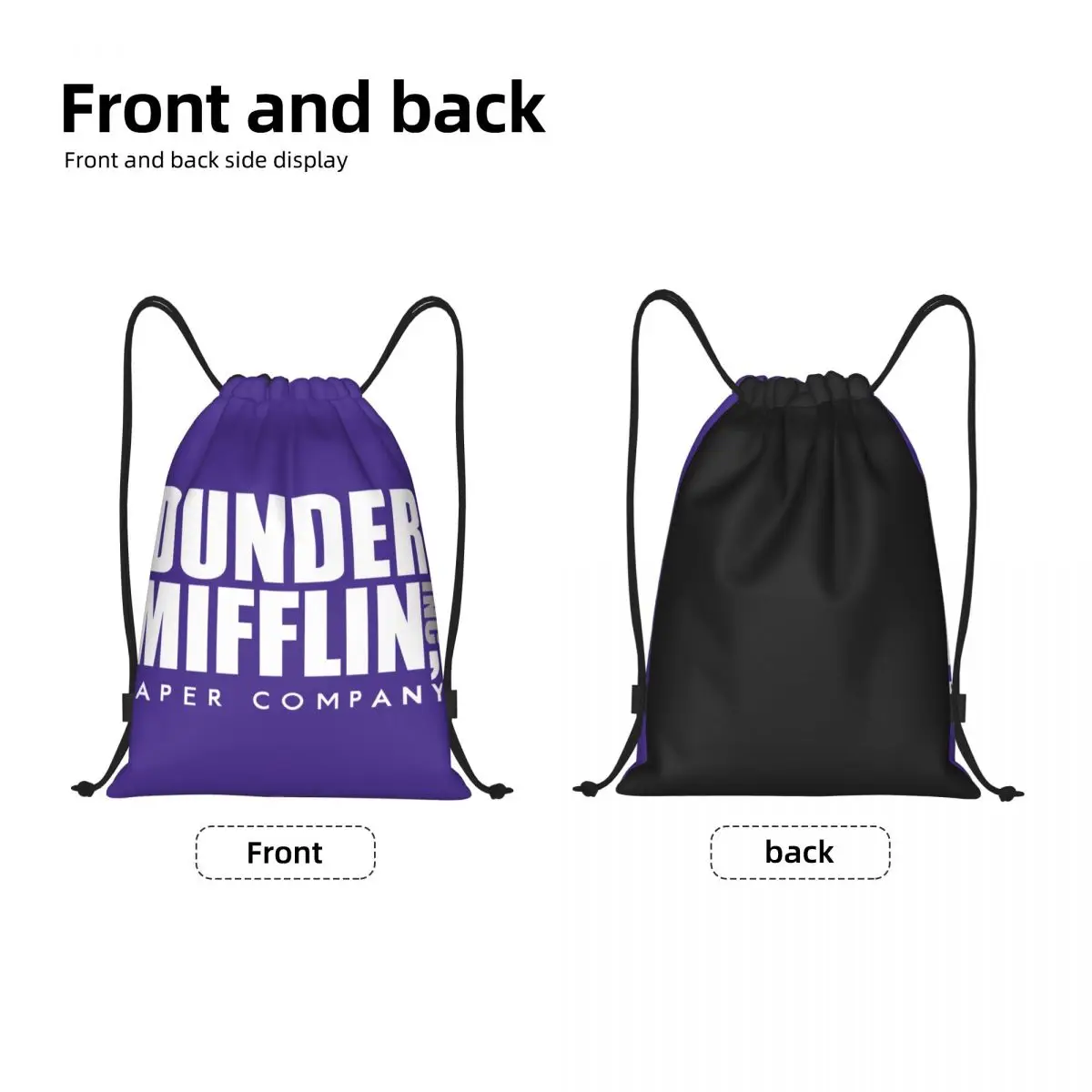 Dunder Mifflin Paper Company Drawstring Bag para homens e mulheres, Portable Gym Sports Sackpack, Mochilas De Armazenamento De Treinamento, Office TV Show