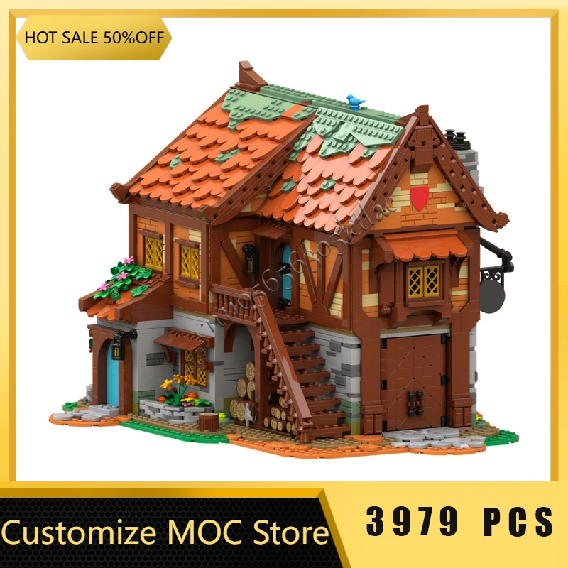 

NEW 3979 PCS City Street Scene Medieval Joiner's Workshop Children MOC Building Block Model Education Assembly Toy Birthday Gift