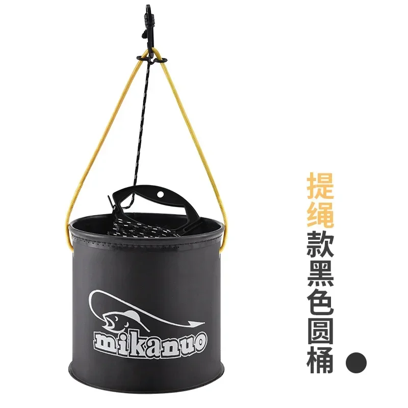 EVA Folding Fishing Bucket, Thicken Live Fish Bucket with Rope and Handle