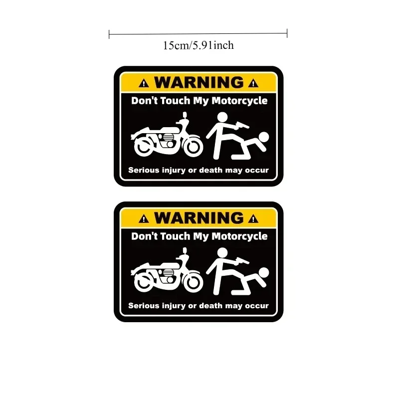 Reflective Motorcycle Sticker Funny “Don’t Touch My Bike” Warning Waterproof Vinyl Helmet Decal Safety Decor 1/2PCS