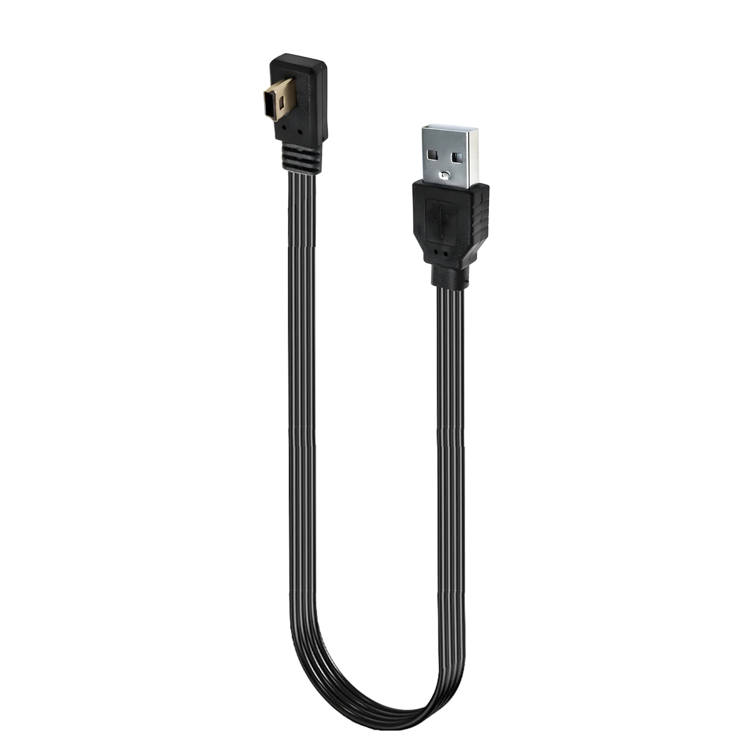 10CM 30CM 100CM Mini USB B typ 5-wtyk pinowy lewego prawego pod kątem 90 ° do USB 2.0 płaska wtyczka kabel do transmisji danych 0.2 m 0.5 m