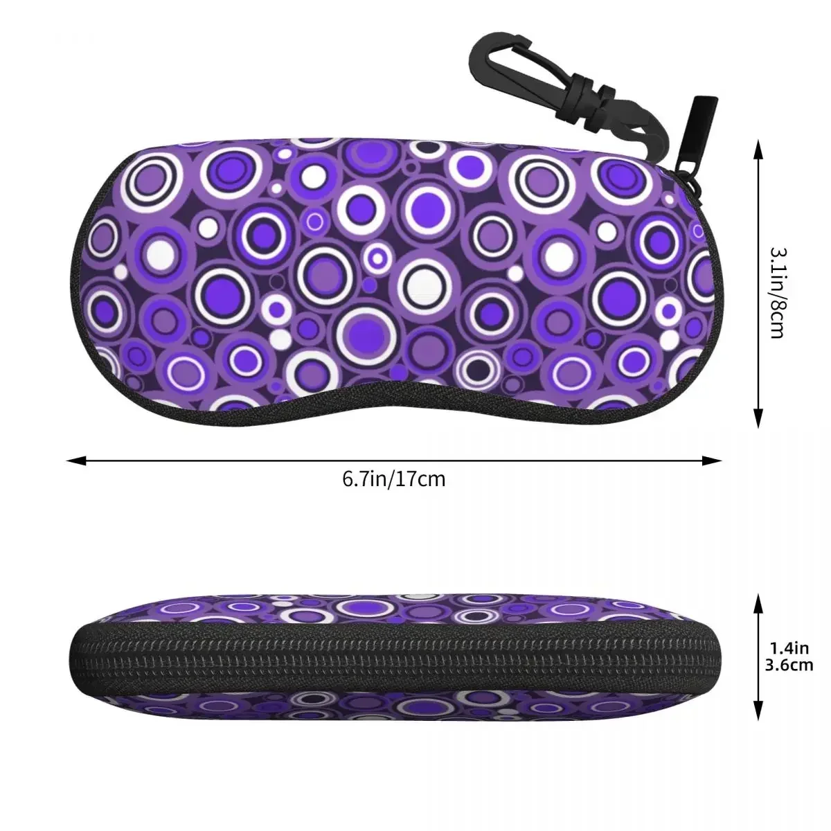 Custom Ultra Violet White Circle Retro Pattern Shell Glasses Case Unisex Cool Eyeglasses Case Sunglasses Protector Box