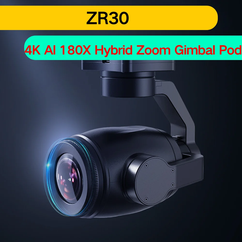 SIYI ZR30 4K 8MP 180X Hybrid 30X Optical Pod Zoom Gimbal Camera with AI Smart Identify and Tracking 1/2.7 Sony Sensor